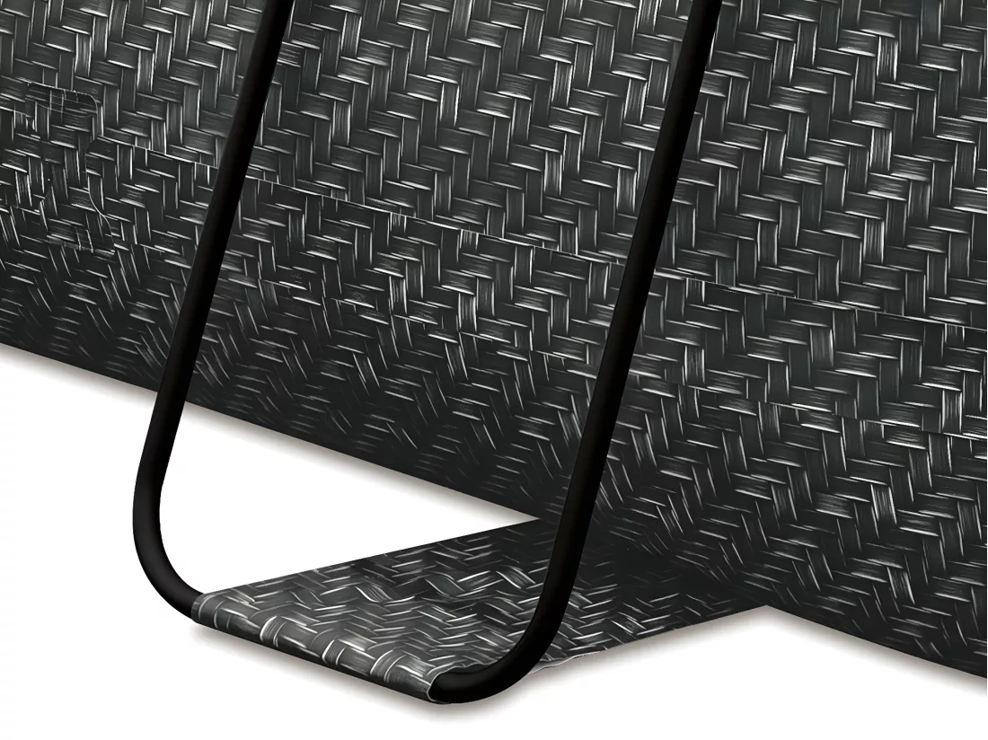Piscine tubulaire ovale effet chevrons gris foncé avec pompe filtrante à cartouche - L424 x P250 x H100 cm - SALAMANQUE