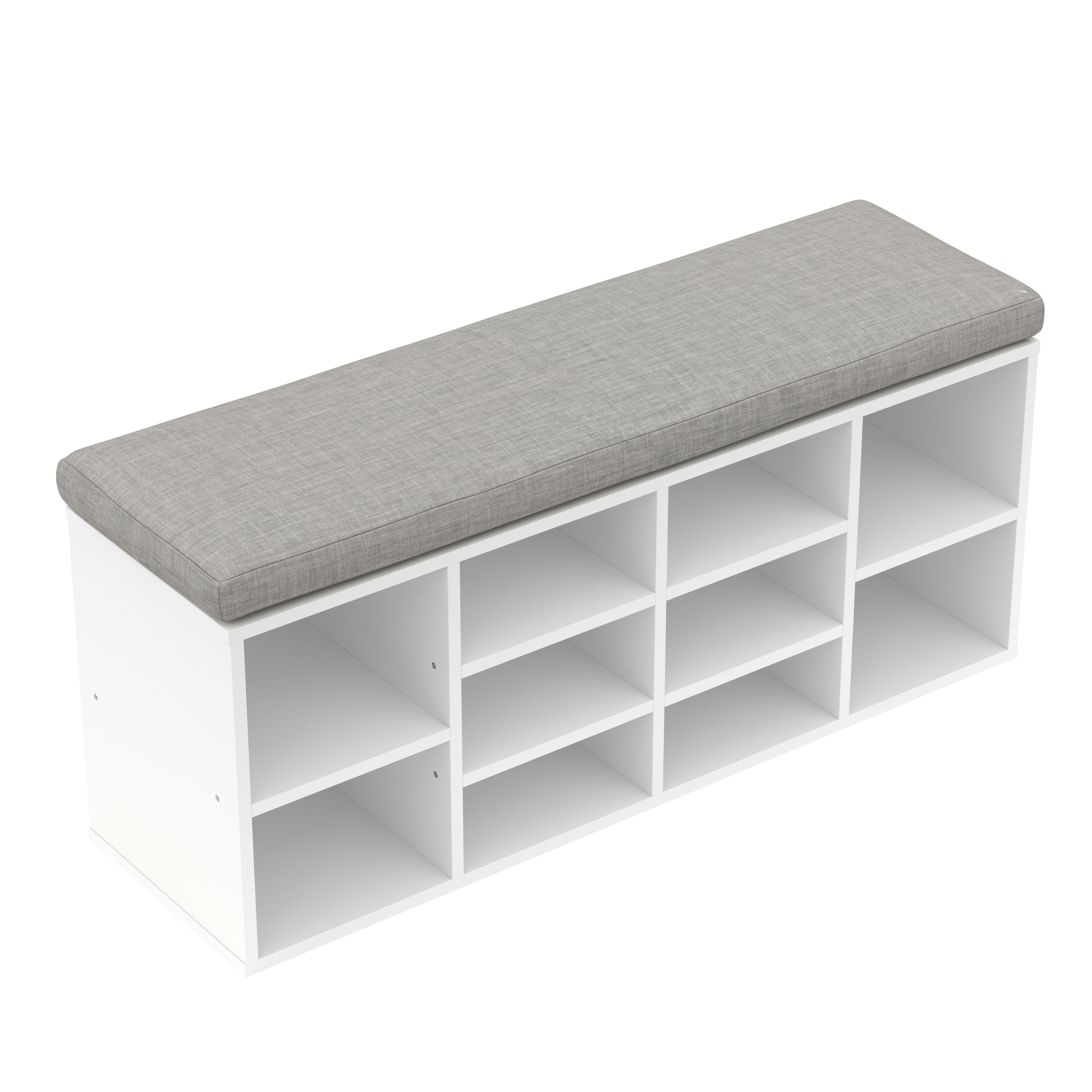 Schuhbank 102 x 30 x 48 cm weiss