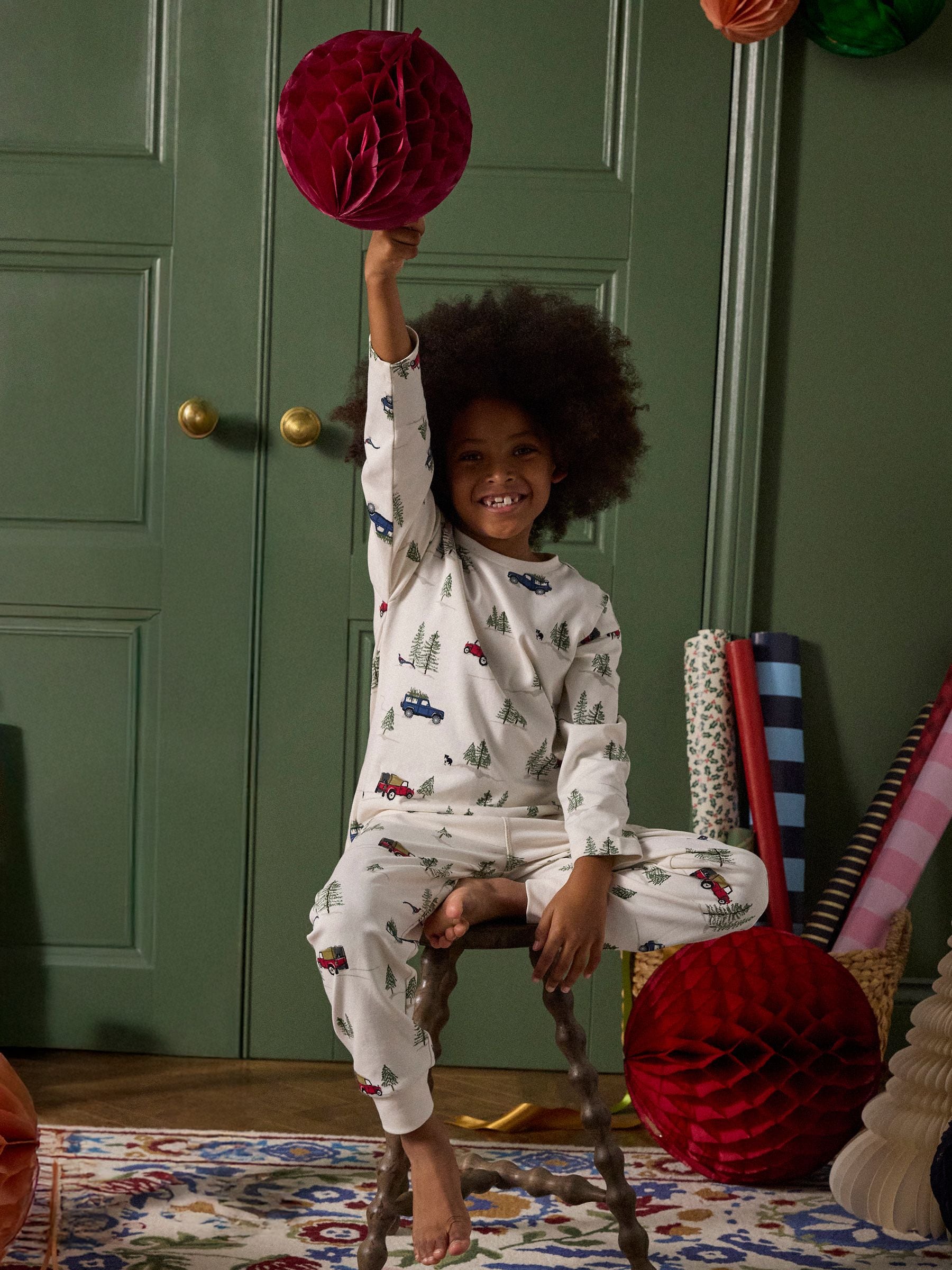 Crème - Joules Boys' Kipwell Long Sleeve Pyjama Set
