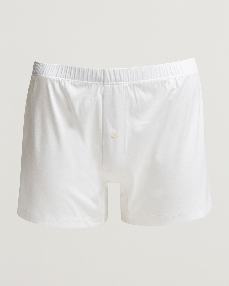 Zimmerli of Switzerland Sea Island Cotton Boxer Shorts White