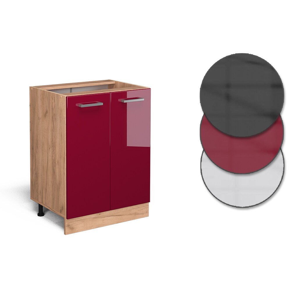 Vicco Unterschrank Küchenschrank Küchenzeile R-Line 60 cm Goldkraft Bordeaux