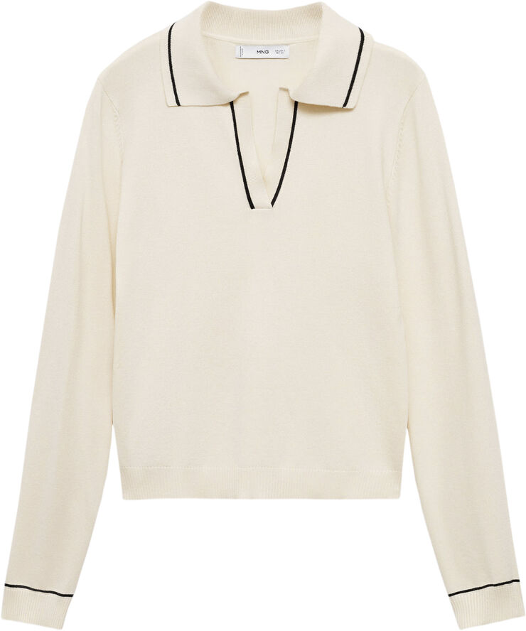 MANGO Knitted polo neck sweater Light beige