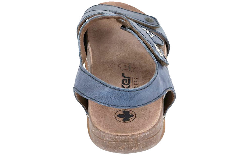 RIEKER SANDAL I BLÅ GLAT SKIND