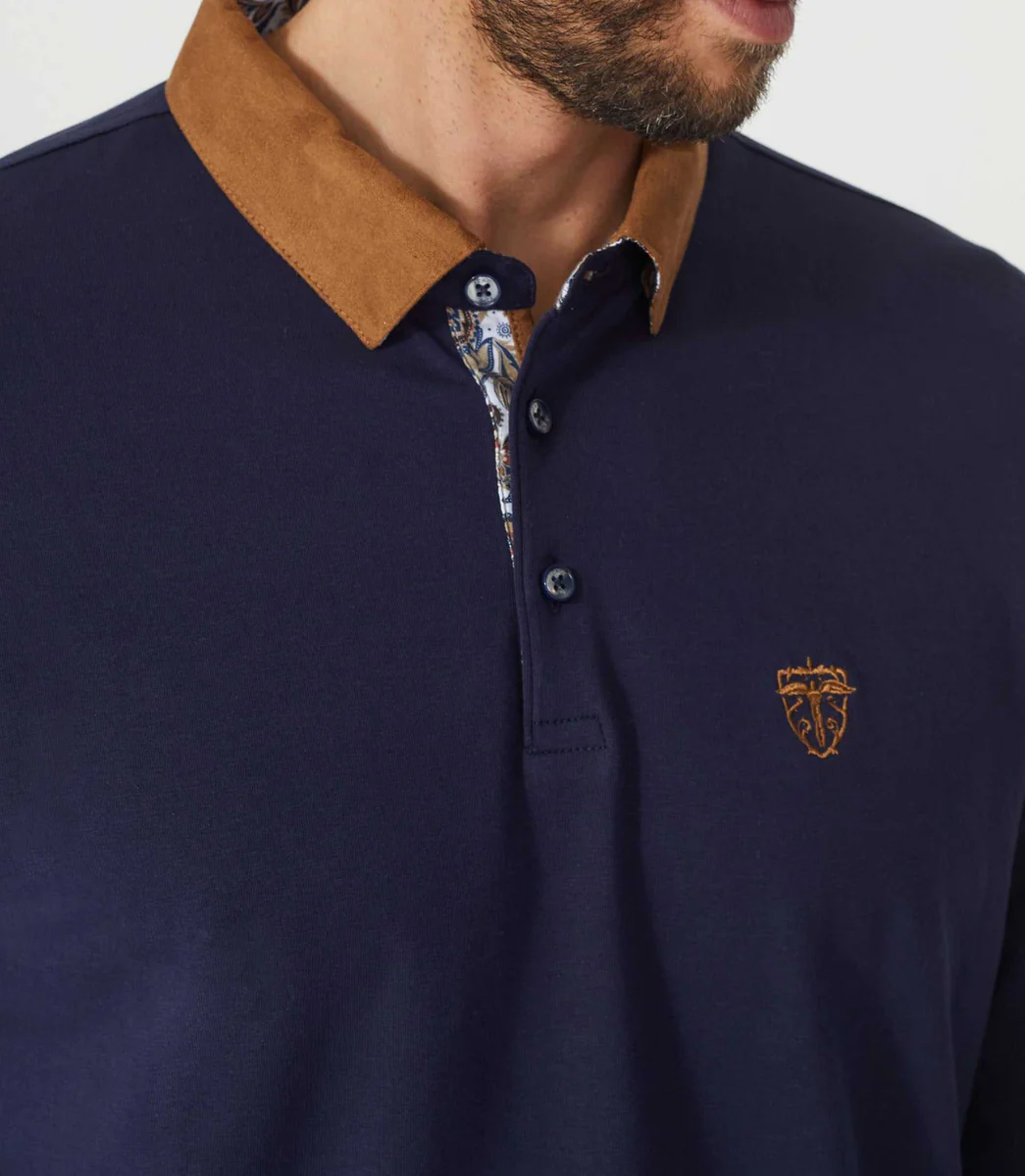 Polo manches longues marine 
