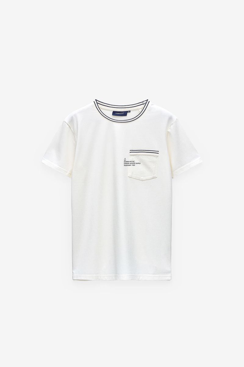 T-SHIRT 100% ALGODÃO COM BOLSO E PRINT