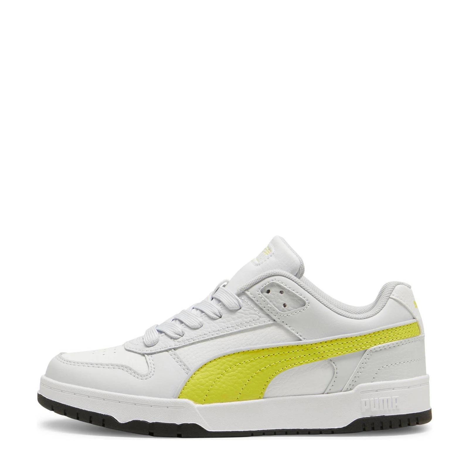 Puma RBD game Low leren sneakers lichtgrijs/geel/zwart