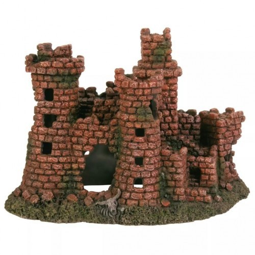Castelo em ruínas para decoração de aquário, cor marrom