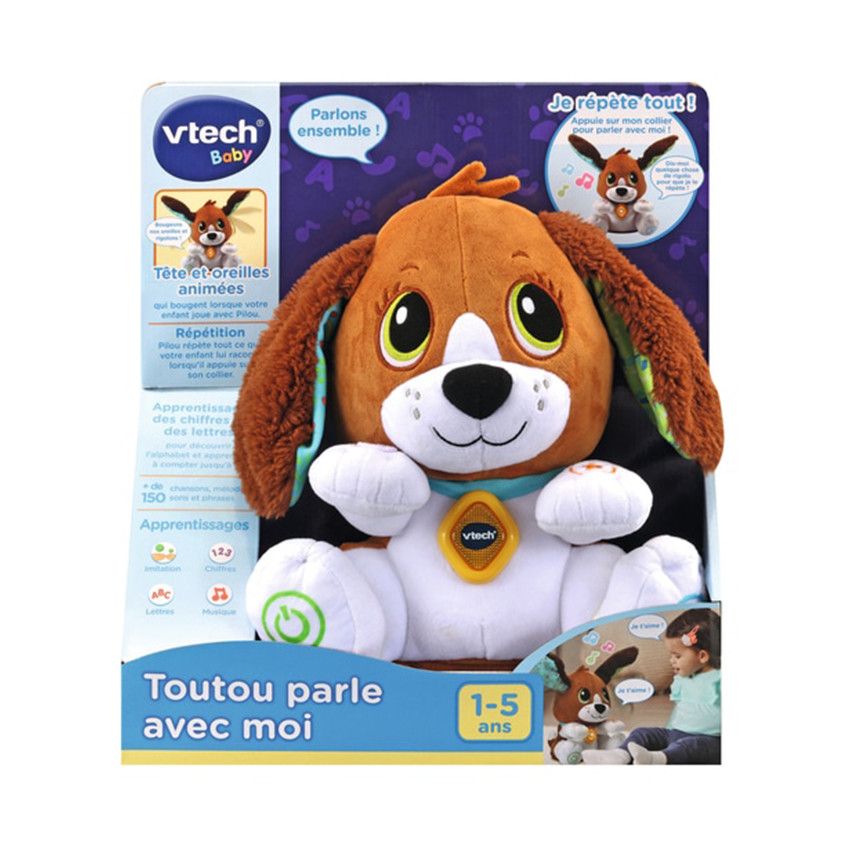 Peluche d'activité Toutou parle avec moi - Ecru