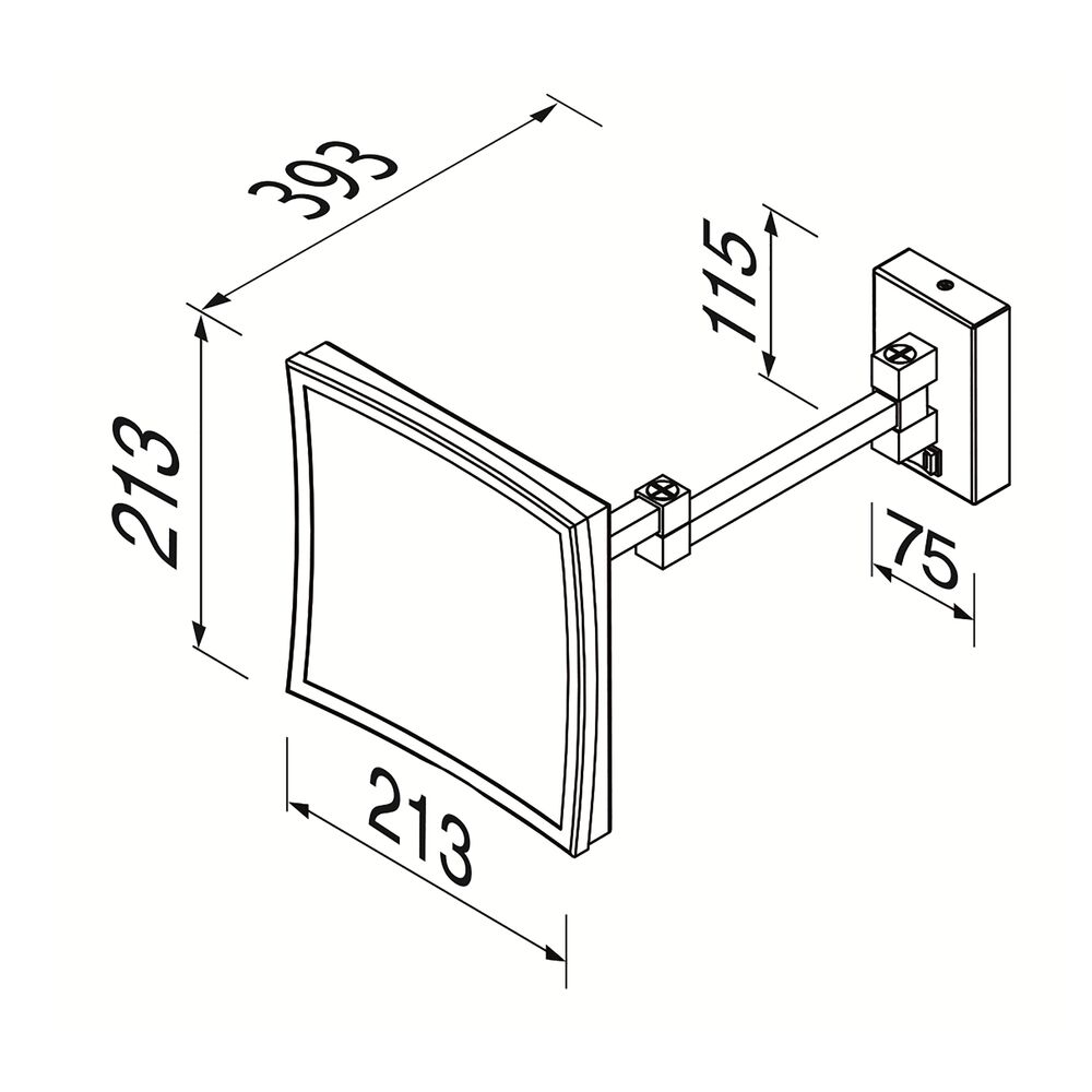 Geesa Mirror scheerspiegel 2-armig 5x vergrotend chroom