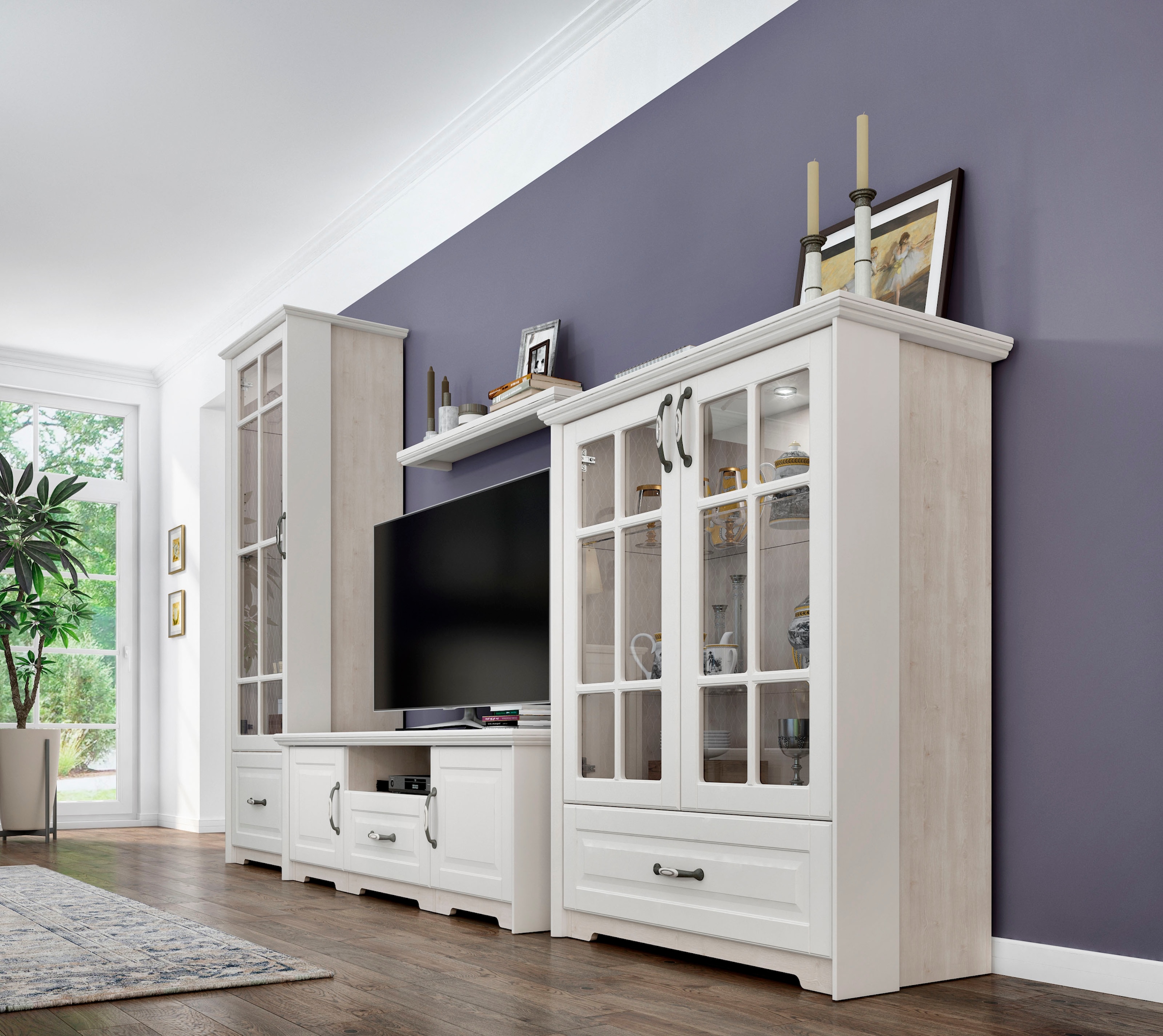 Home affaire Vitrine »Evergreen« UV lackiert, Tür mit Sicherheitsglas und Soft-Close-Funktion
