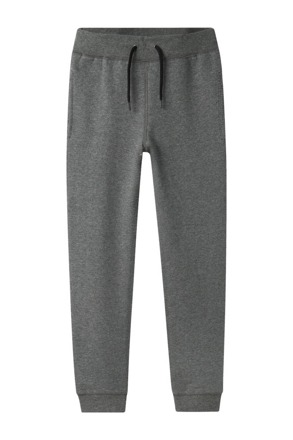 NAME IT regular fit broek NKMSWEAT donkergrijs melange