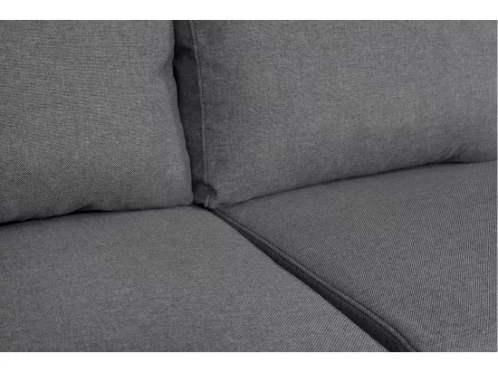 Canapé d'angle panoramique Oslo convertible avec coffres et poufs à droite - Tissu - Gris anthracite - L311 x P146 x H81cm - Loungitude