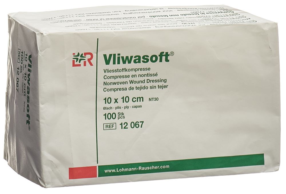 VLIWASOFT Vliesstoffkompressen 10x10cm 6-lagig Btl 100 Stk