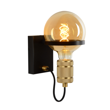 Lucide Ottelien Wandlamp mat zwart/mat goud