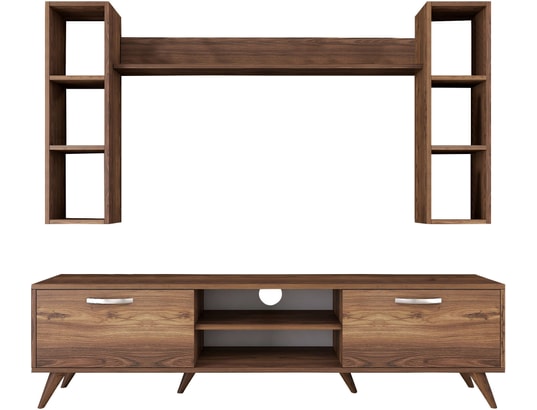 CONCEPT1 - Meuble TV M5 - 240 Noyer 180 x 48,6 x 35