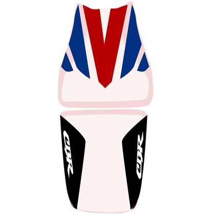 Housse de selle Bagster Blanc/Rouge/Bleu Marine/Lettres Blanches