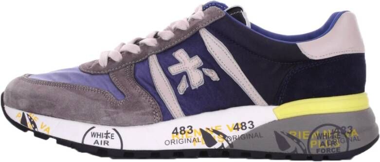 Premiata Grijze Lander Sneakers met Gekleurde Zool Multicolor Heren