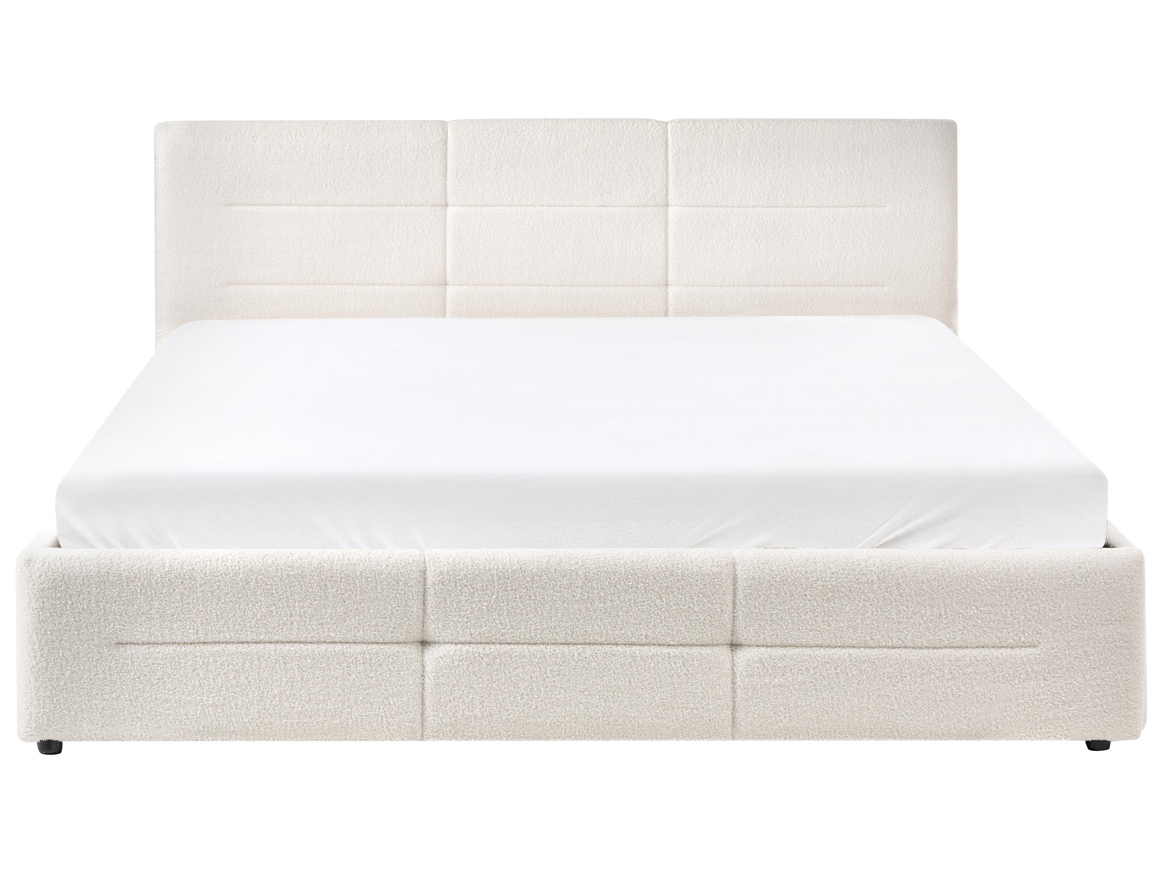 Bed met opbergruimte Bouclé MASSOGNES 180 x 200 cm Gebroken wit