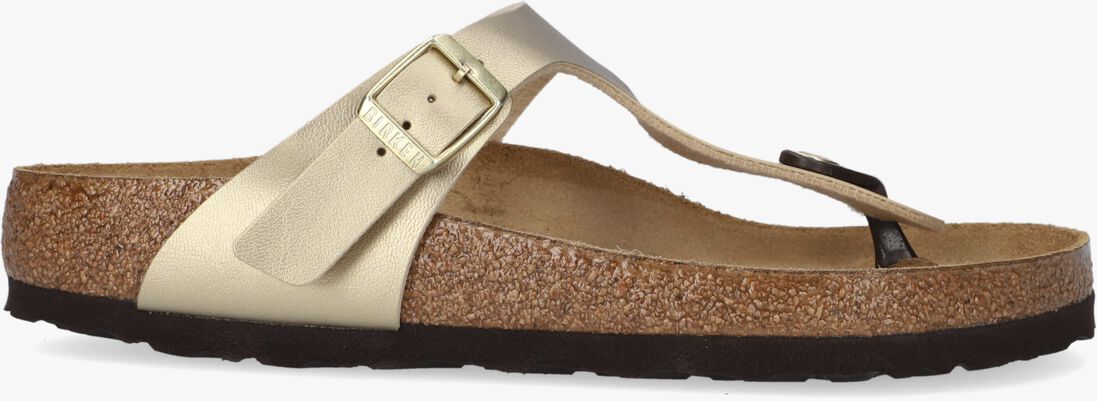gouden birkenstock teenslippers gizeh dames