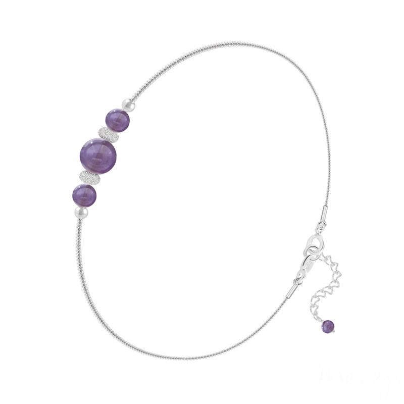 Bracelet en argent 925 et pierres naturelles Améthyste