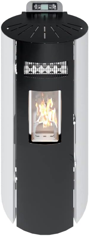 STUFE A PELLET ITALIA Boston 9 KW WiFi | Pelletöfen Effizienz 91% Heizt 80m² Autonomie 21 Std. Programmierbar WiFi-Steuerung 5 Geschwindigkeiten und Leistungsstufen 24 M Garantie Weiß