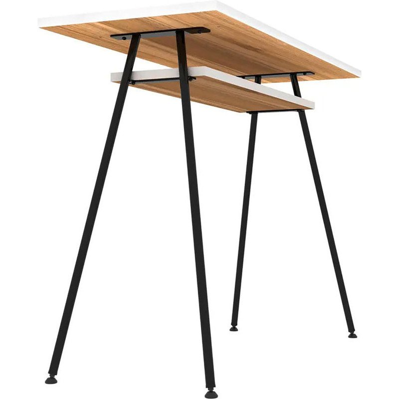 Bureau télétravail LV1 H.75 x L.100 x P.40 cm plateau noyer piètement noir