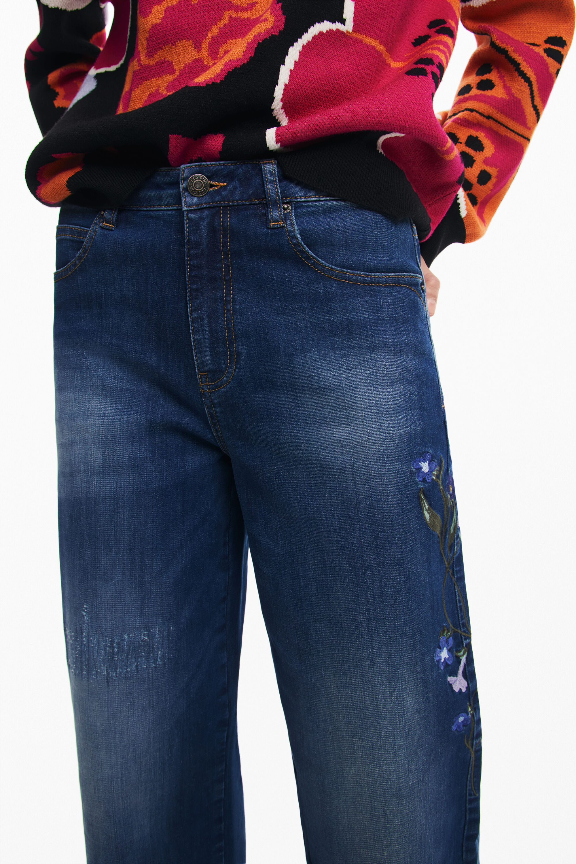 calça jeans culote