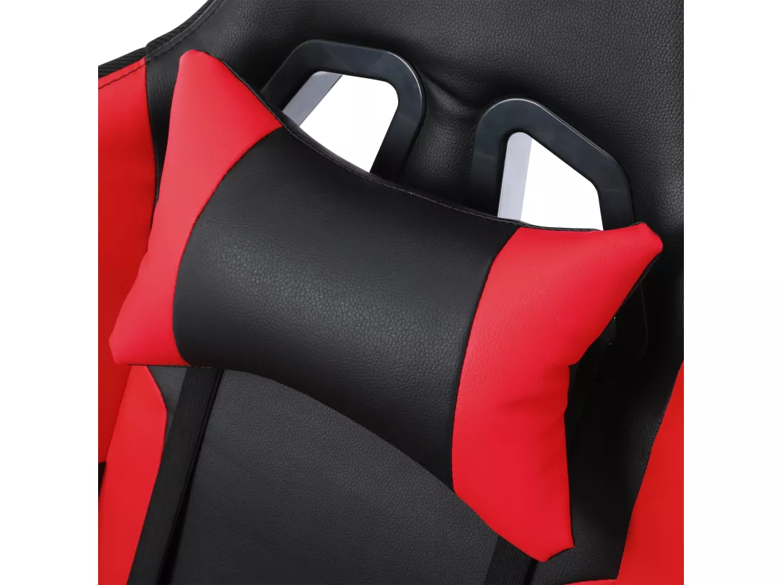 Chaise de jeu avec lumières LED RGB et haut-parleurs Chaise de gaming Chaise de bureau de style racing Chaise PC en cuir PU