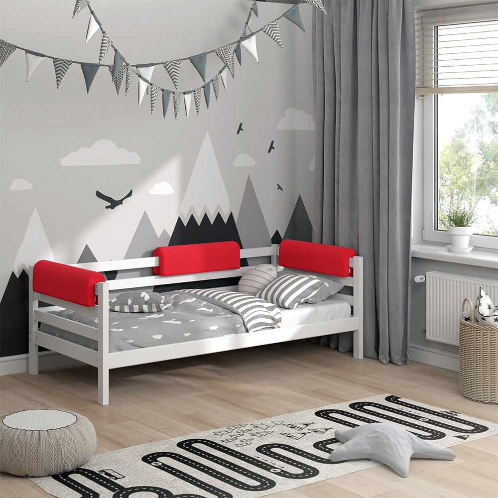 Vitalispa Bettkantenschutz Bettumrandung Kinderbett Kantenschutz rot Babybett