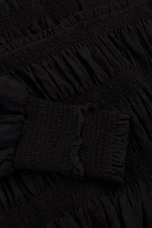 Zwarte smock top met ruffles