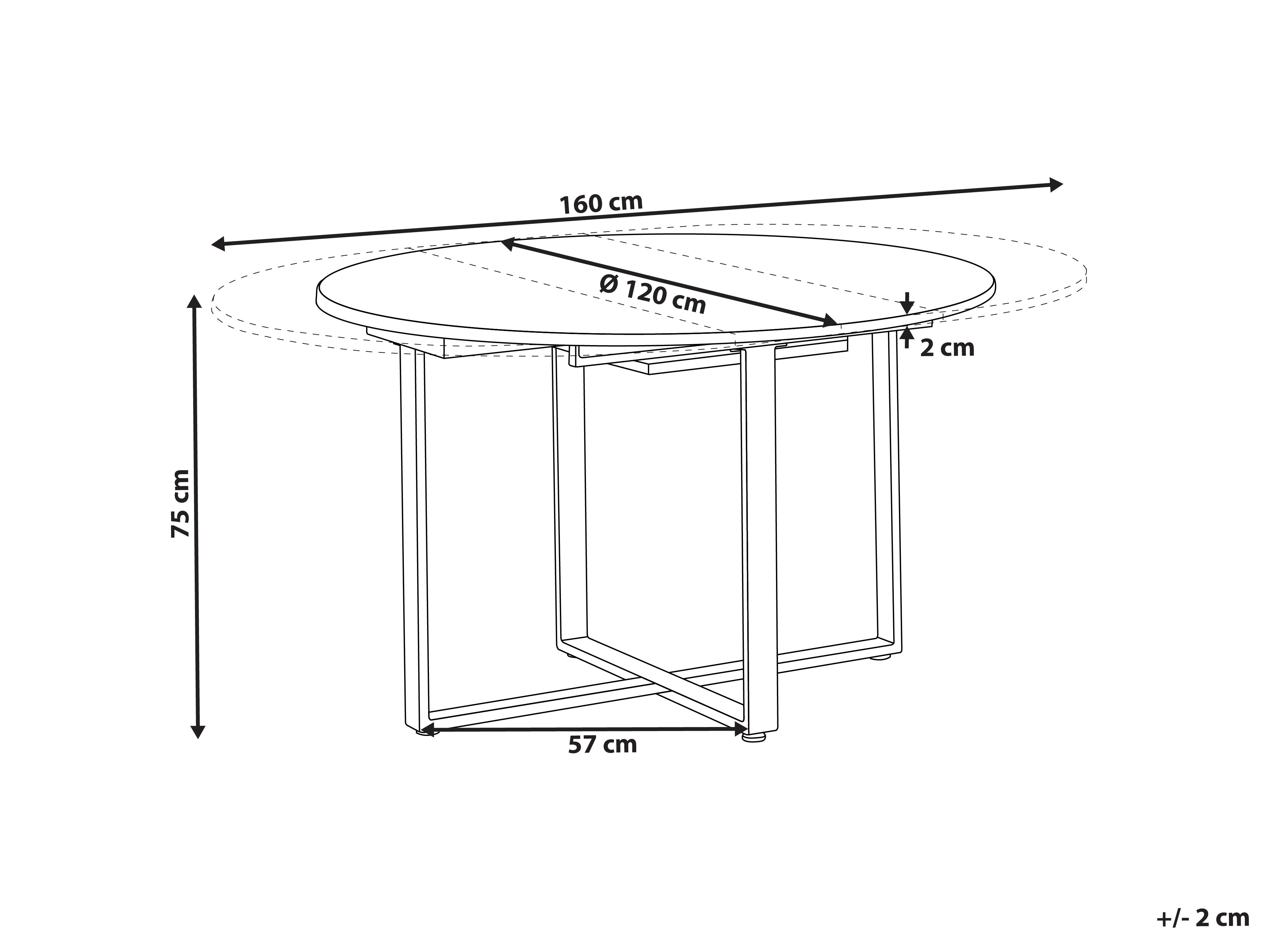 Eettafel ALEXANDRINA Bruin 120 cm 120/160 cm