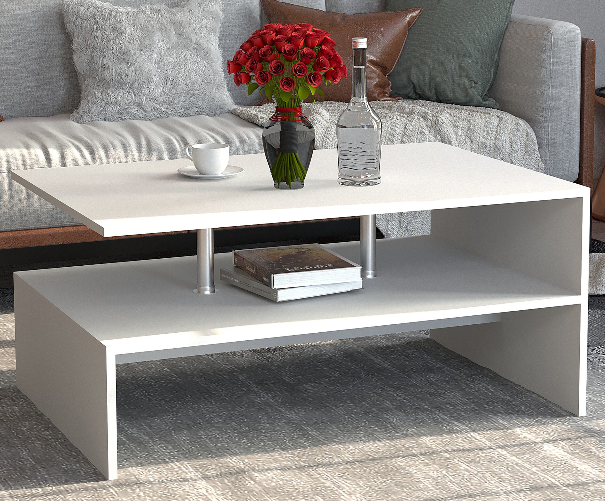 VCM Holz Couchtisch Sofatisch Wohnzimmertisch Beistelltisch Kaffeetisch Maliso L