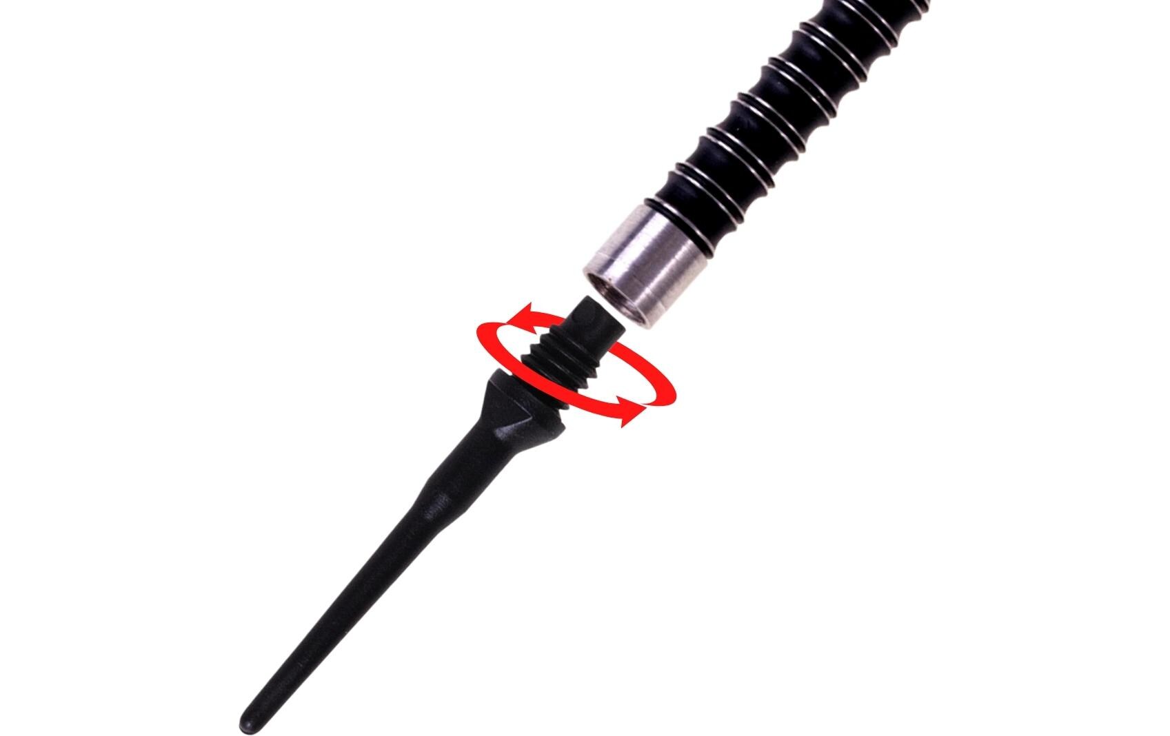 Softspitzen Keypoint 100 Stück – SchwarzSoftdart-Spitzen 2BA Gewinde (4.7 mm)