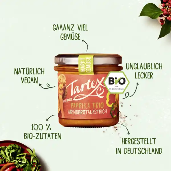 Bio Abendbrotaufstrich Paprika Trio
