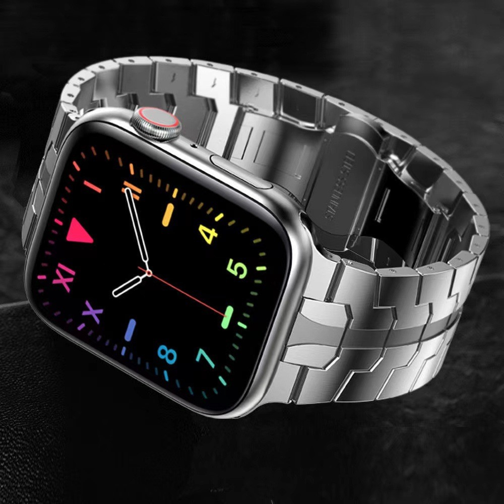Apple Watch (42/41/40/38 mm) Edelstahl Butterfly Schmuckarmband mit Faltschliesse - Silber