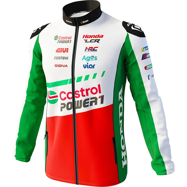 Ixon - Veste zippée softshell LCR 24 Blanc / Rouge / Vert