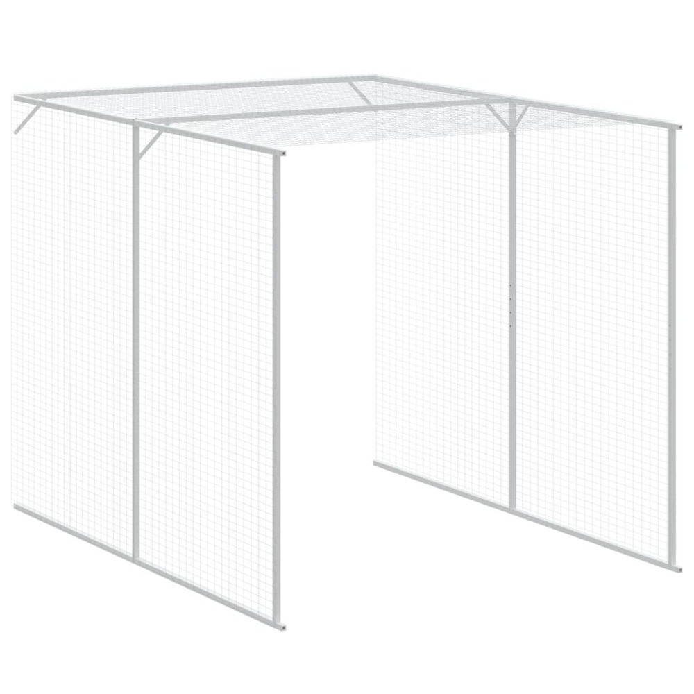Poulailler avec cour anthracite 165x1067x181 cm acier galvanisé