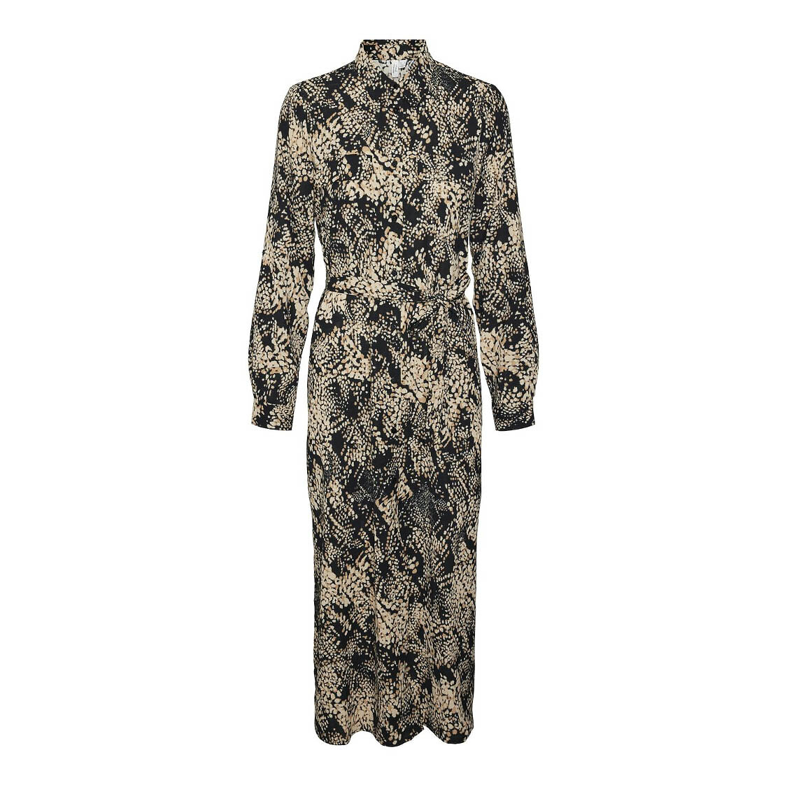 VERO MODA<br>Vestido midi estampado com amarração