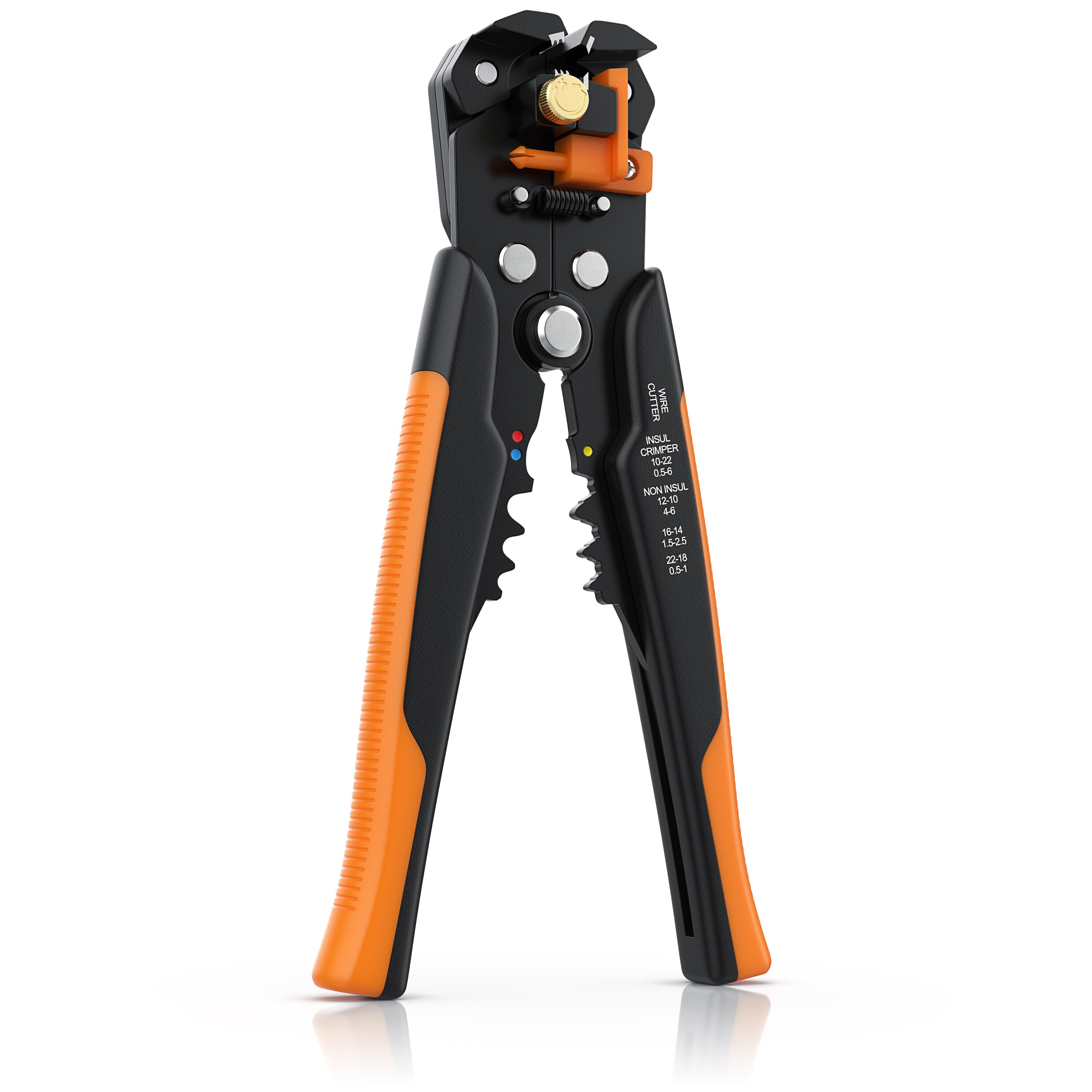 Brandson Abisolierzange selbsteinstellend - 10-24 AWG - Kabelschneider zum Abisolieren für Kabeldurchmesser von 0.2 - 6mm² - Crimpzange Crimpen