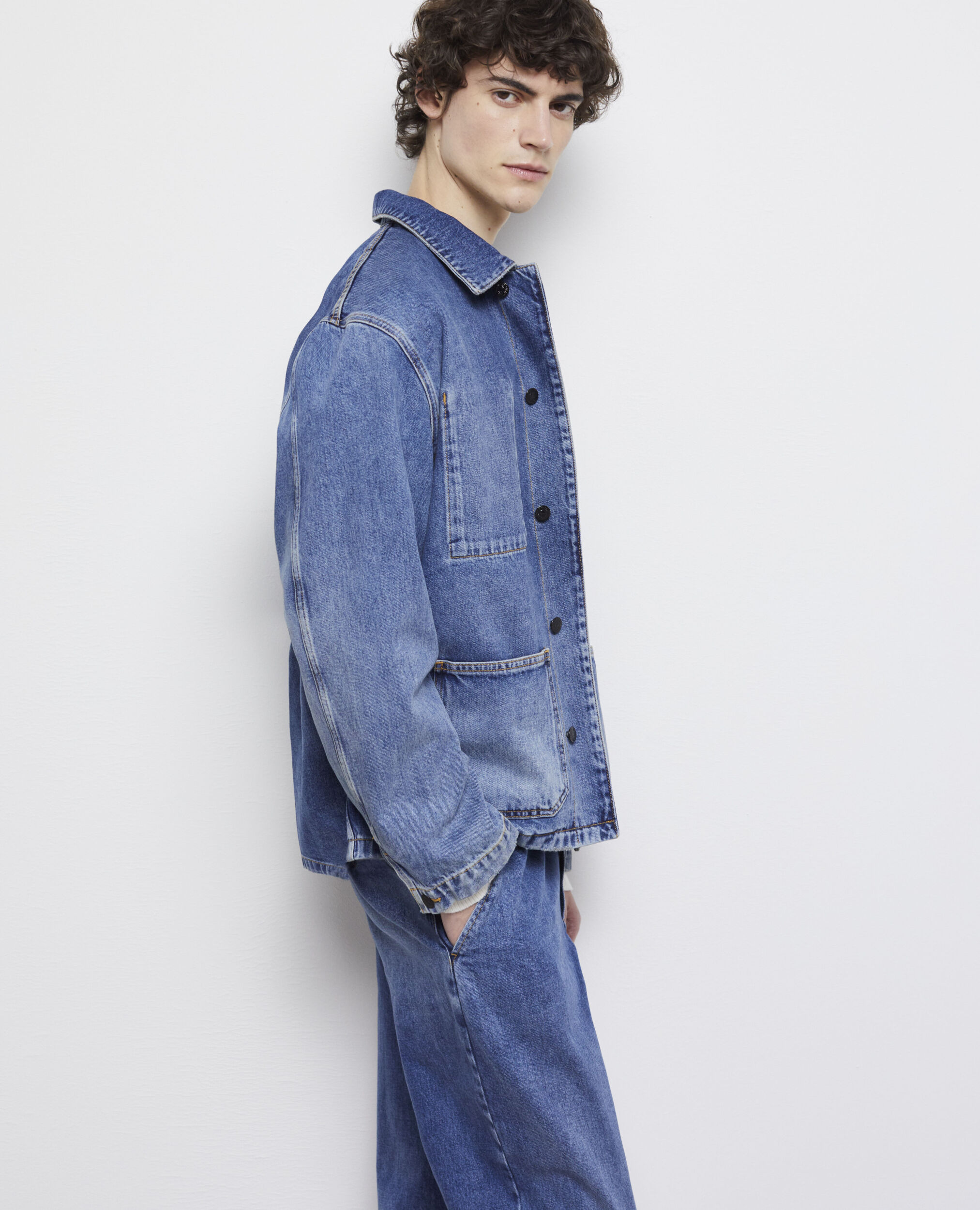 Surchemise en denim bleue