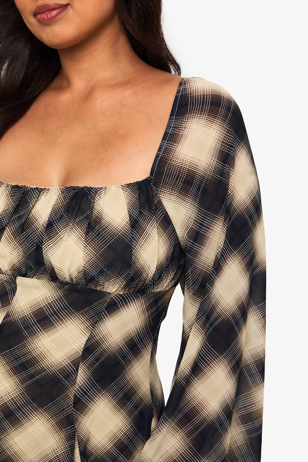 boohoo Plus Check Godet Skateur