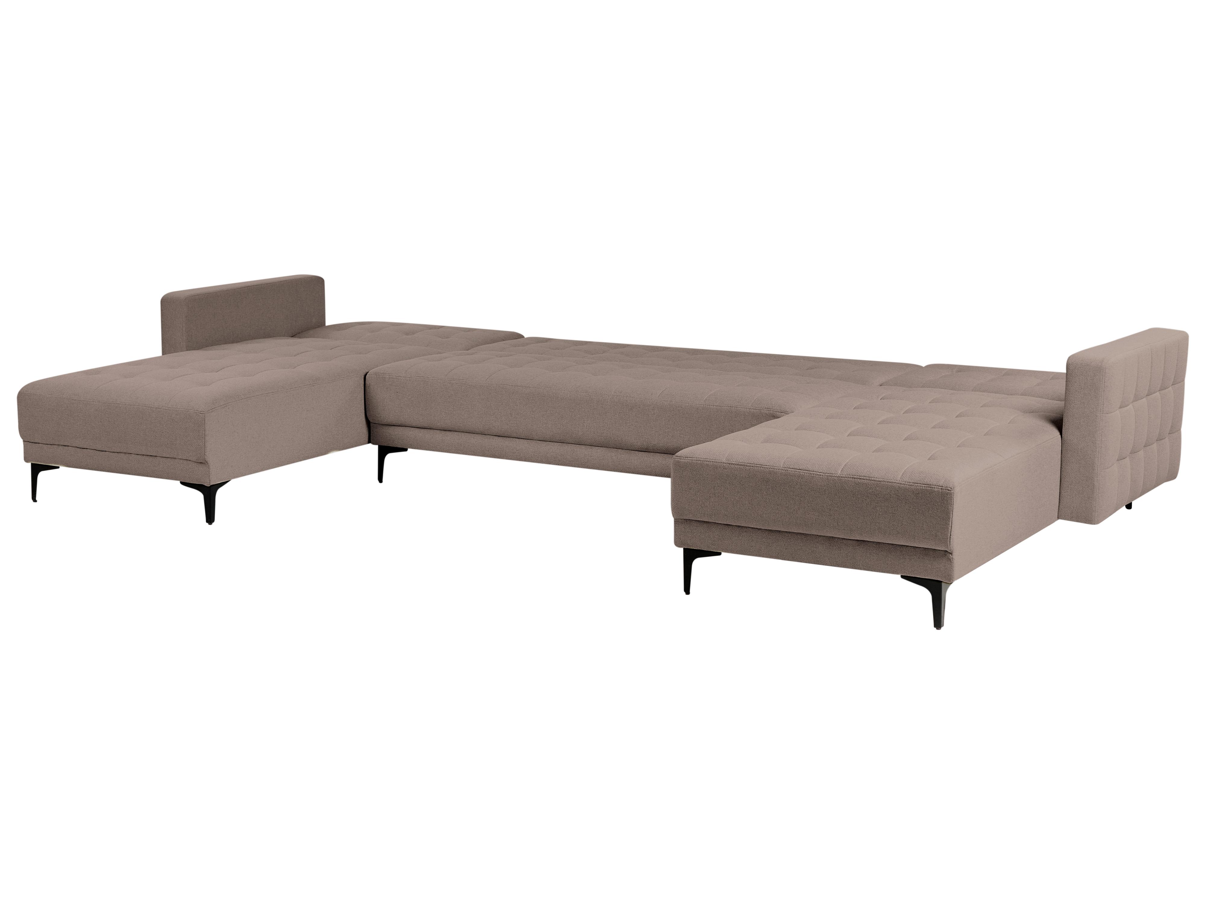 Modulaire U-vormige slaapbank 5-zits ABERDEEN Stof Taupe