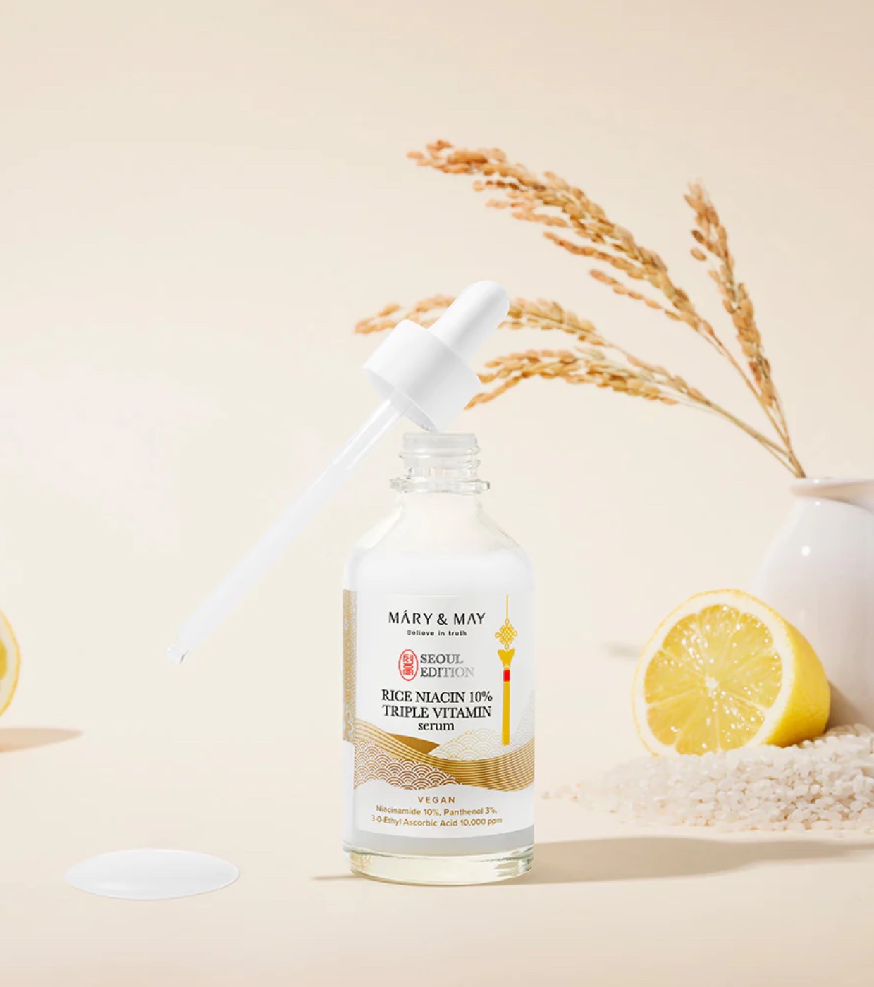 Mary & May - Sérum facial iluminador Rice niacin 10% Triple Vitamin Serum