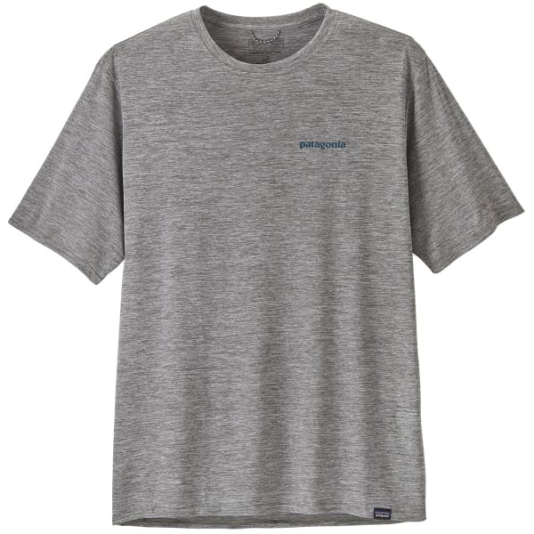 T-shirt randonnée PATAGONIA M'S CAP COOL DAILY GRAPHIC SHIRT WATERS BOARDSHORT LOGO ABALONE BLUE: FEATHER GREY