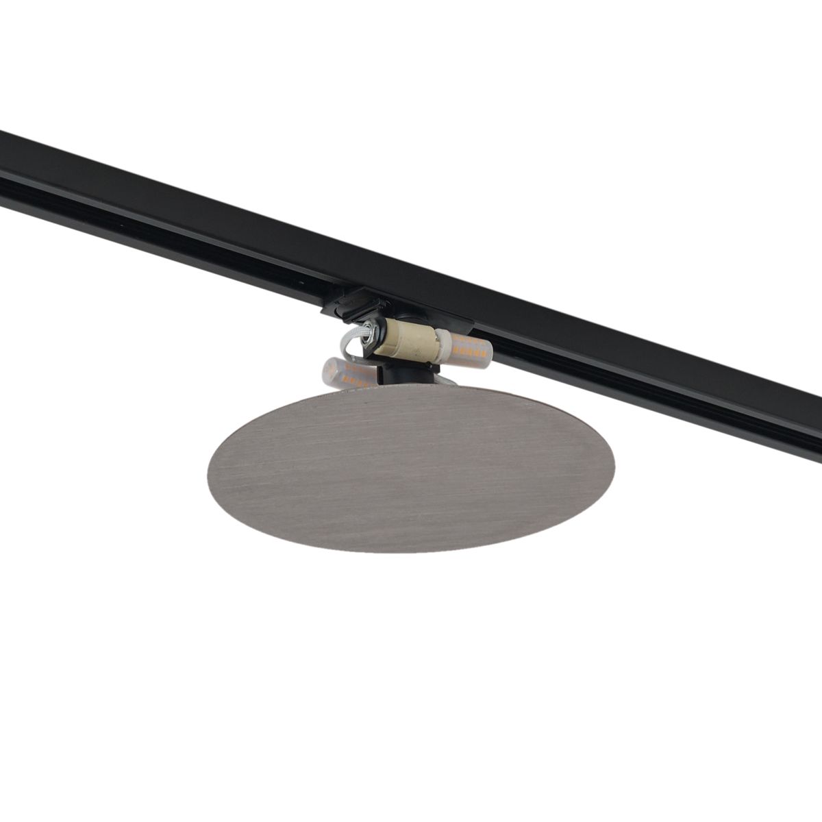 Moderne plafondlamp gunmetal voor railsysteem 1-fase 2-lichts - Iconic Pulley
