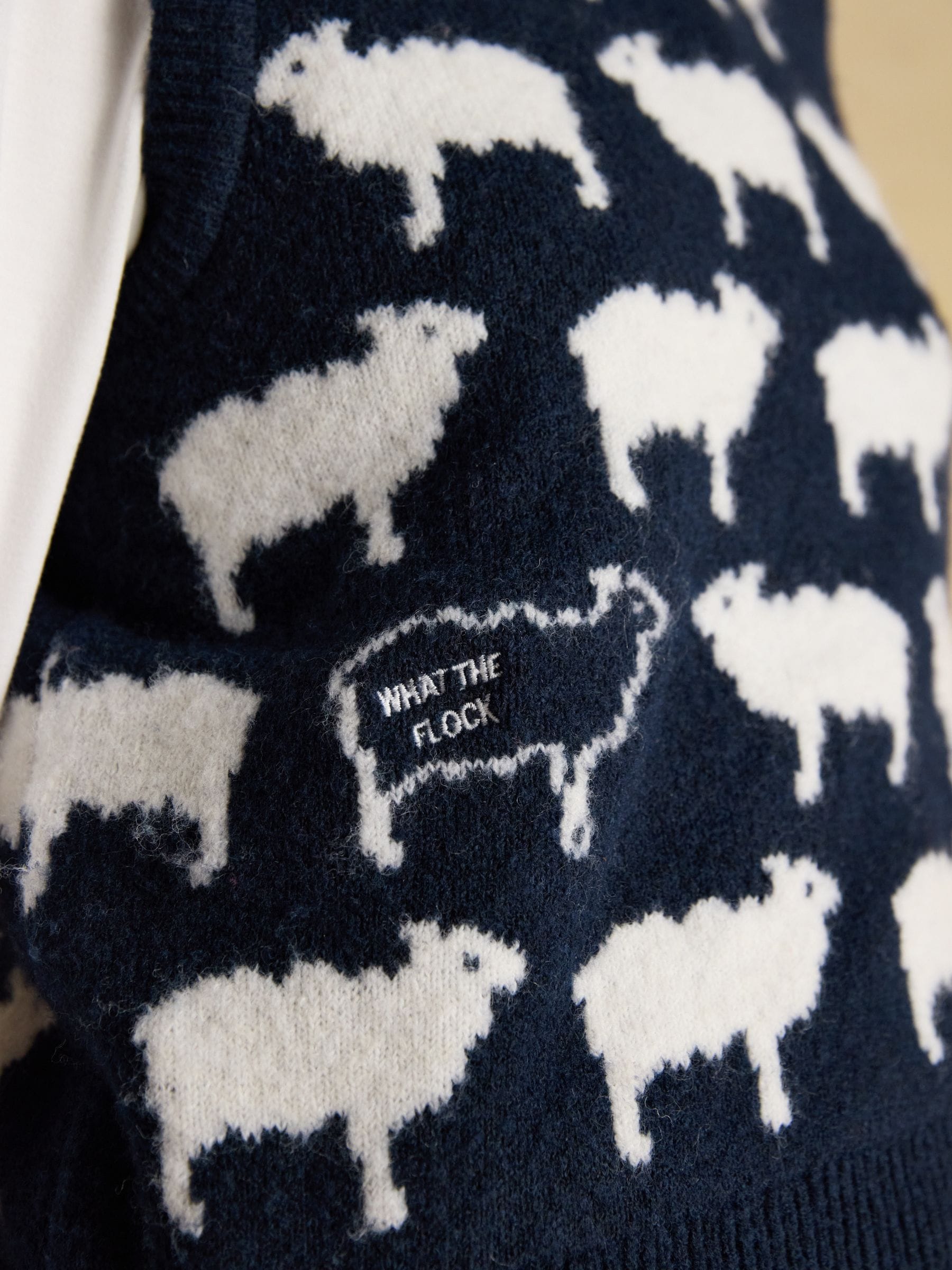 Joules What The Flock Intarsia gebreid vest