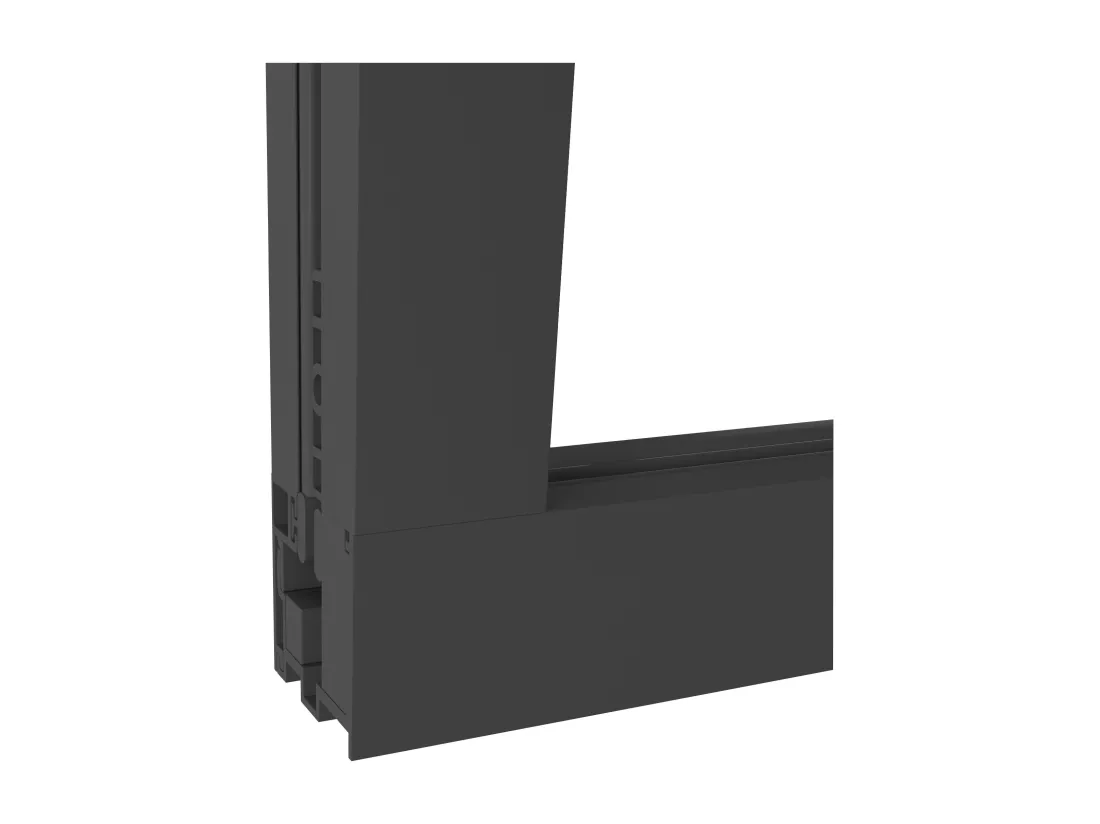 AICA Verrière Atelier en aluminium noir mat 63x108cm,Vitrage trempé 4mm,2 carreaux Verrière fixe,kit de verrière et vitrage