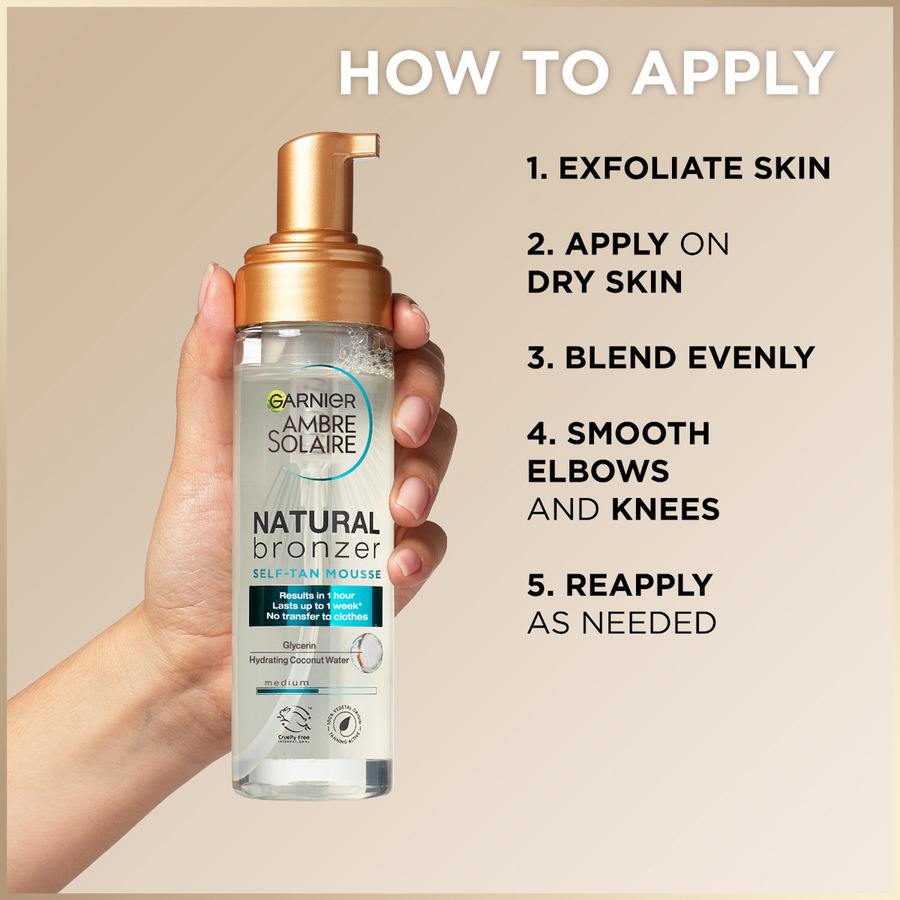 Garnier Ambre Solaire Natural Bronzer Self Tan Mousse 200ml