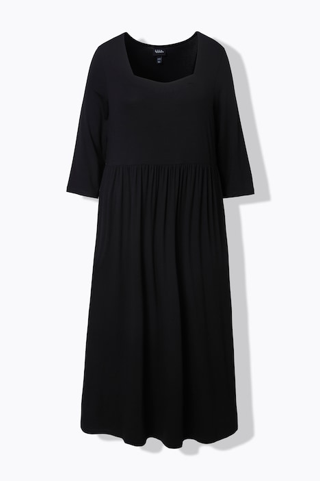 Jerseykleid, A-Linie, Farbe, Carree-Ausschnitt