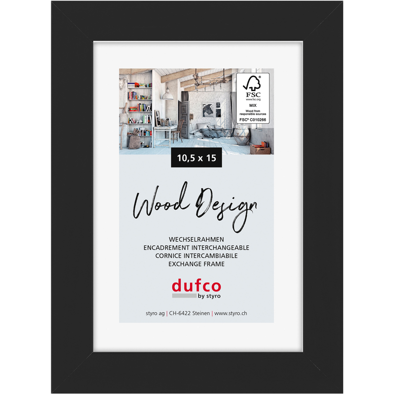 Dufco Bilderrahmen Toronto, 10.5 x 15 cm, schwarz